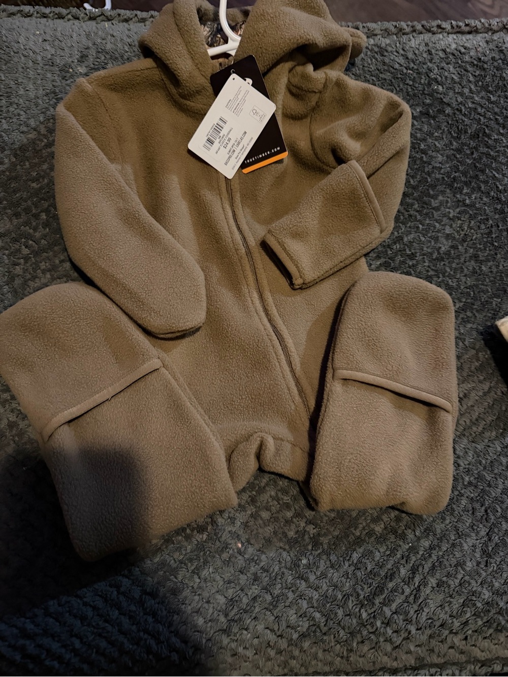 Bass Pro Shops Taupe Fleece Hooded One-Piece Bodysuit